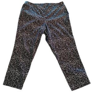 Lane Bryant Crop Pants Women’s 18 Black White Cotton Stretch Cuffed Hem.